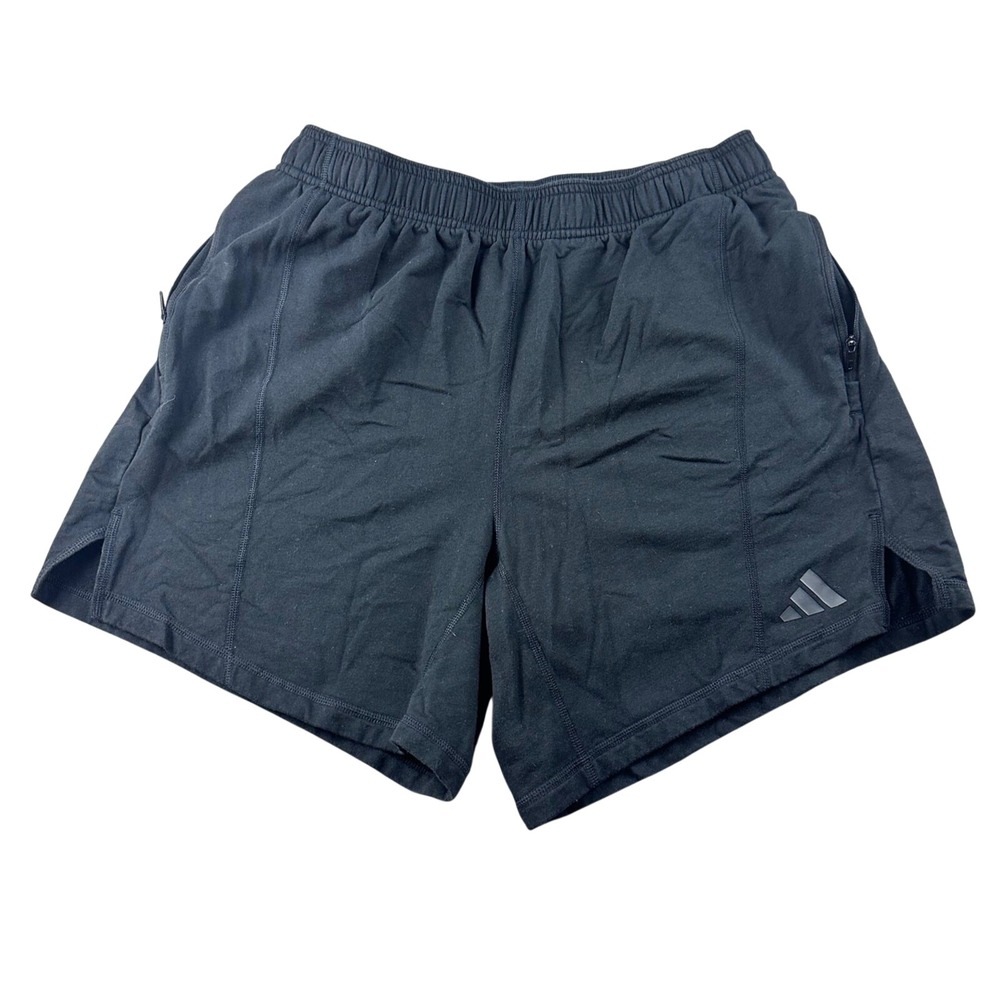 Adidas Shorts Men L Black D4T X Regular Fit French Terry Zip‎ Pockets Athleisure